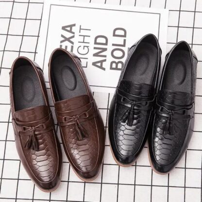 Купить 2021 New PU Leather Loafer Men Shoes Solid Concise Fashion Casual Business Comfortable Spring Autumn Round Toe Fashion DH640