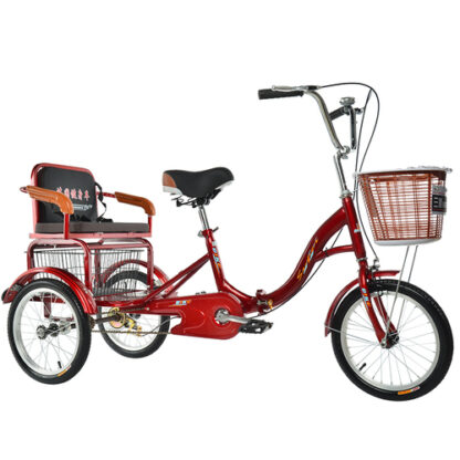 Купить Elderly Tricycle Rickshaw Elderly Scooter Pedal Double Bicycle Bicycle Adult Tricycle Pick up and Drop off Children