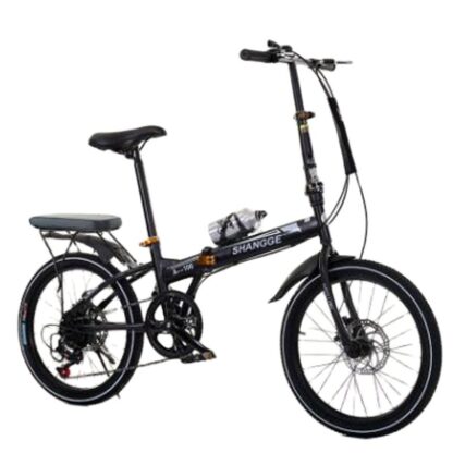 Купить Portable Single Wheel Folding Bicycle Quality Carbon Steel Frame 20 Inch Variable Speed Front and Rear Mechanical Disc Brake