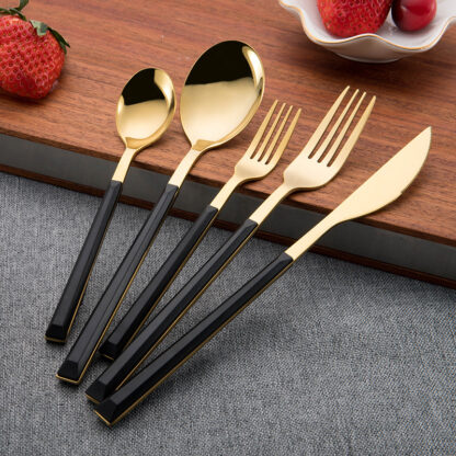 Купить Luxury Dinnerware Sets 5 Pieces Simple Practical Series Set Knife Fork Spoon 430 Stainless Steel Western Kitchen Utensils