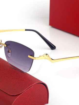 Купить Luxury Brand Designer Sunglasses Women Retro Irregular Bend Gold Metal Frameless Oversized Eyeglasses Eyeglass 55mm Sunglass Cat Eye Glasses Mens Oculos De sol