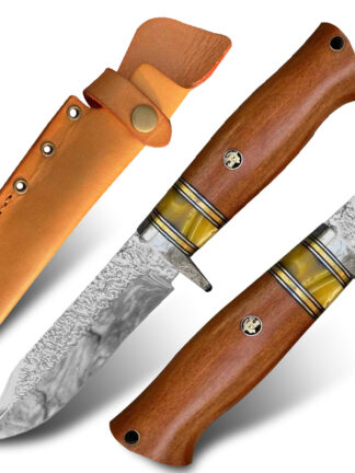 Купить Hunting Knife 9CR18MOV Steel Outdoor Camping Knife Survival Military Tactical Combat Knives Rosewood Handle With Leather Sheath For Jungle Rescue