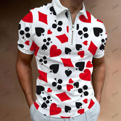 Купить polo man shirt cotton T shirt Polos summer Golf performance lapel Poloshirt mens print pattern short sleeve tops Plaid printing plus size Casual shirts