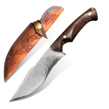 Купить Camping Knife Damascus Steel Fixed Blade Desert Iron Wood Handle Hunting Knife Outdoor Survival Tactical Combat Knives Military Expedition Jungle Tools