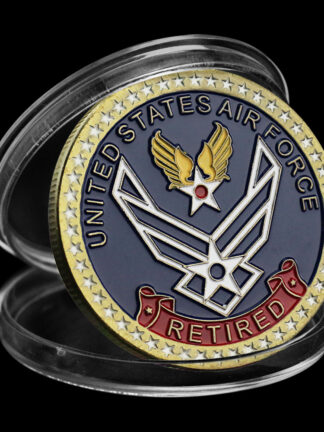 Купить 10pcs Non Magnetic United States Air Force Retired Souvenir Bronze Plated Coin Veteran Collectible Challenge Coin US Air Force Commemorative Coin