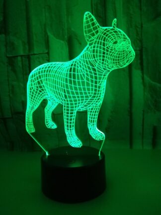 Купить Changeable Touch Remote Control Vision light Colorful 3D Night Lights Atmosphere French Bulldog Small Table Lamp Christmas Gift