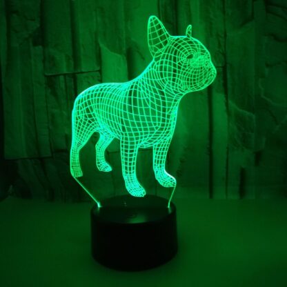 Купить Changeable Touch Remote Control Vision light Colorful 3D Night Lights Atmosphere French Bulldog Small Table Lamp Christmas Gift