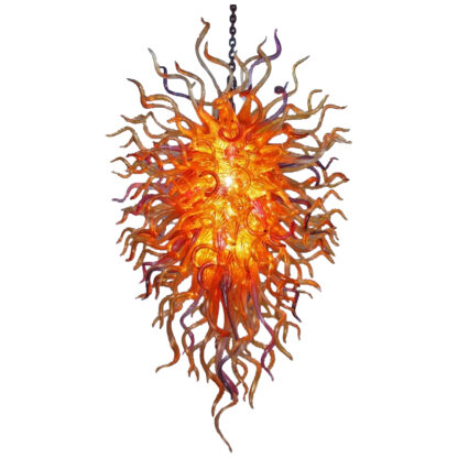 Купить bedroom home decoration modern led chandelier hot fire orange pendant lighting fixture hand blown glass chandelier