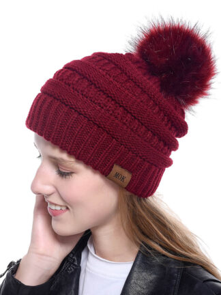 Купить High Quality Young Women Winter Kep Warm Knitted Beanies Hat 6 Color Gorros Brand Skull Caps Bonnet