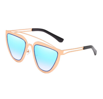 Купить Sun Glasses Women Metallic Personality Hollow Temple Sunglasses with Gradient Color Diaphragm Eyewear Glasses