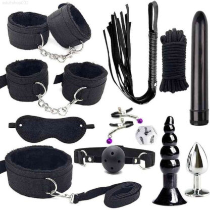 Купить 2022 adultshop Mens Game Set Safe Womens Adult Comfortable Bondage Bed Romance BDSM Cosplay Toy Kit Vibrator Blindfold Flogger Whip 210722