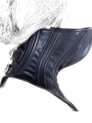 Купить 2022 adultshop recommend Dog Pig Slave Black Leather Shut Up Gear Adjustable Straps Buckle Belt Chin Lock Mouth Mask Bondage BDSM Kinky Sex Product