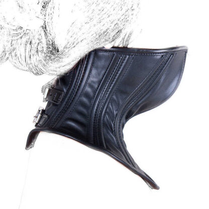 Купить 2022 adultshop recommend Dog Pig Slave Black Leather Shut Up Gear Adjustable Straps Buckle Belt Chin Lock Mouth Mask Bondage BDSM Kinky Sex Product