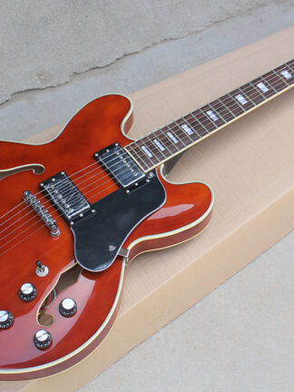 Купить Factory Custom Semi-hollow Wine Red Electric Guitar with Black Pickguard
