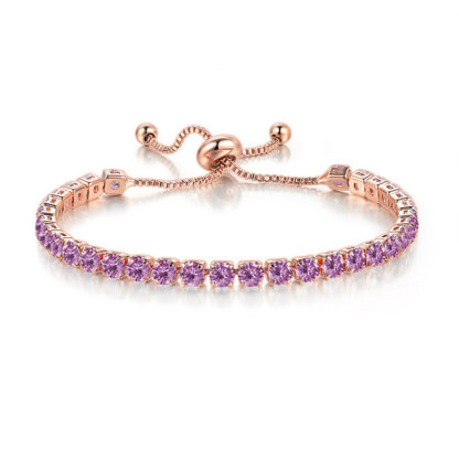 Купить Adjustable Tennis Chain Bracelet Colorful Crystal Gemstone Jewelry for Women Gift