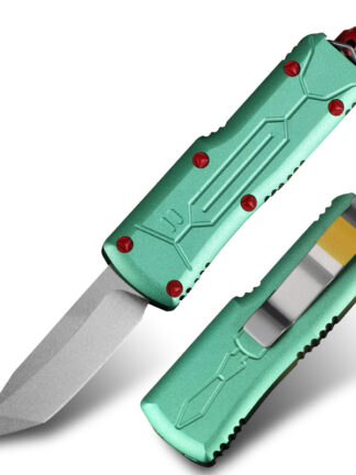 Купить MT Aviation Aluminum Green Automatic Knife Double Action Tactical Survival Fixed Blade Outdoor Camping Hunting Self Defense EDC Tools Hiking Fishing Pocket Gear