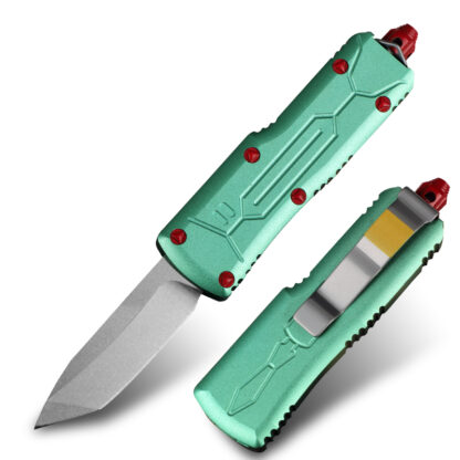 Купить MT Aviation Aluminum Green Automatic Knife Double Action Tactical Survival Fixed Blade Outdoor Camping Hunting Self Defense EDC Tools Hiking Fishing Pocket Gear