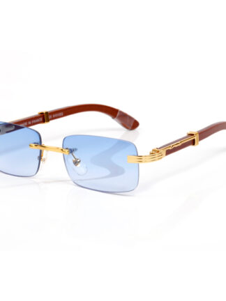 Купить Fashion Mens Designer Sunglasses Buffalo Horn Glasses for Women Man Frameless Red Lens Carti Sunglasses Metal Gold Silver Frame Wooden Eyeglasses Lunettes De Sol