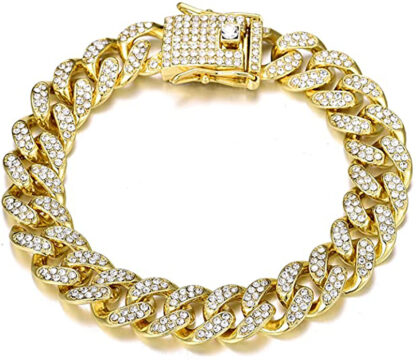 Купить fashion trend hip hop diamond inlaid CUBAN CHAIN men's bracelet personalized simple bracelet