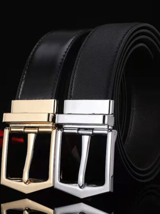 Купить Luxury Fashion Male Reversible Leather Belt Men Business Trouser Belt Genuine Men Leather Belts For Jeans Blue Dark Brown Black