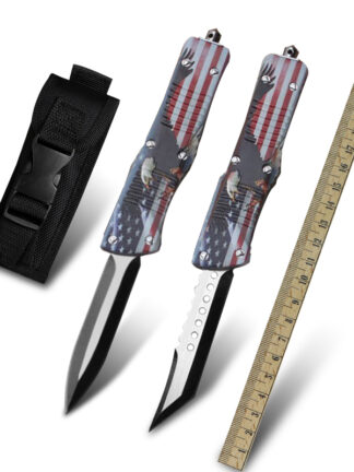 Купить US OEM Military Survival Tactical Knife Front Automatic Knives D2 Steel OTF Camping Outdoor Hunting Knife Skinning Fixed Blade Pocket Combat EDC Tool Knifes