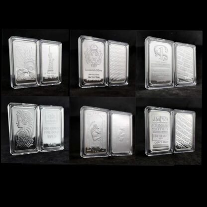 Купить 10pcs Non Magnetic Craft 1Oz Series Bullion Bar United States Switzerland Germany Silver Plated Crafts Collection Gift
