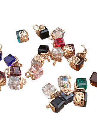 Купить Popular Design Handmade DIY Bracelet and Necklace Charm Small Gold Plated High Quality 8*11MM Crystal Charms