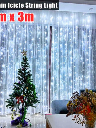 Купить Hot selling 1200-LED Warm White Light Romantic Christmas Wedding Outdoor Decoration Curtain String Light US Standard Warm White ZA000935