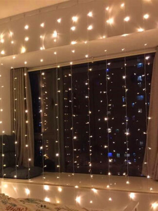 Купить free delivery 300-LED Warm White Light Romantic Christmas Wedding Outdoor Decoration Curtain String Light high brightness Strings Lights