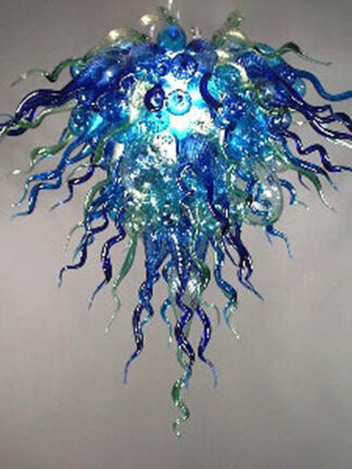 Купить Modern Blue Pendant Lamp Art Light Fixture Chandeliers Hand Blown Glass Chandelier Lighting Italian Ceiling Lights