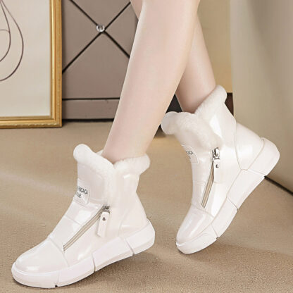Купить 2021 New Classic Suede Women Winter Sneakers Warm Fur Plush Insole Ankle Boots Women Snow Boots Lace-up Thicken Botas Mujer