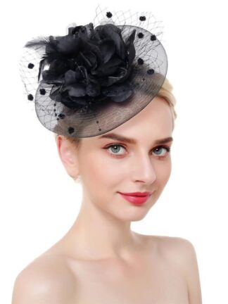 Купить Women Fascinator Hat Elegant Bridal Wedding With Clip Headband Mesh Party Cocktail Flower Hair Accessories