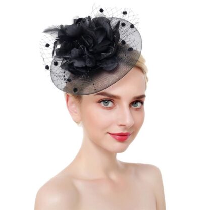 Купить Women Fascinator Hat Elegant Bridal Wedding With Clip Headband Mesh Party Cocktail Flower Hair Accessories