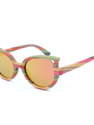 Купить Woman Wood Sunglasses Polarized Sun Glasses Sunglasses Uv Protection 2021 New Arrival Colored Custom Cat Eye Eyewear