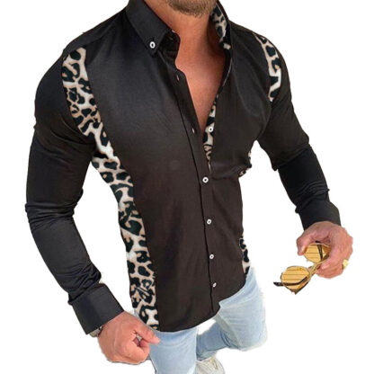 Купить business casual shirts for men white blue black Hawaiian trendy Casual vintage blouses long Sleeve Plus Size autumn Shirt Loose Fit Print Pattern Man Clothes Blouse