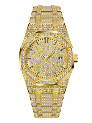 Купить Miss Fox new hip hop calendar all over the sky star Liuding diamond inlaid large dial waterproof men's Watch Bracelet