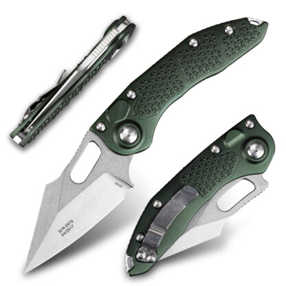 Купить M390 Steel Automatic Folding Knife Green Aviation Aluminum Handle Side Jump Manual Knife Outdoor Camping Hunting Survival Tool Tactical Field Fishing EDC Knives