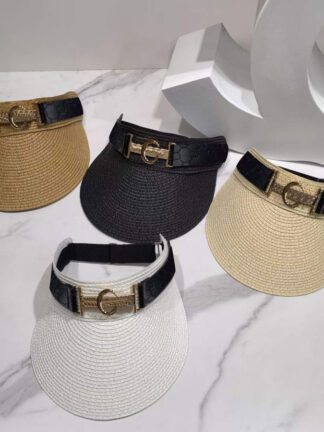 Купить Sunbonnet Straw Visors Hat Summer fashion Cap Breathable Letter Design Man Woman Unisex Grass Braid Sports Hats Caps 4 Color Good Quality