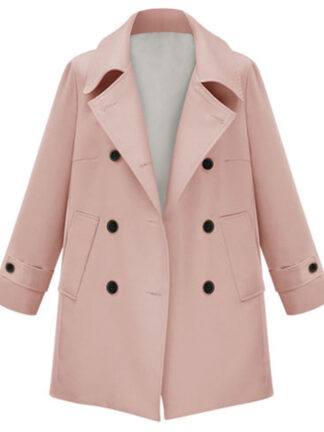 Купить Women's Woolen Coat Double-Breasted Suit Collar Long-Sleeved Coat 2022 Autumn New