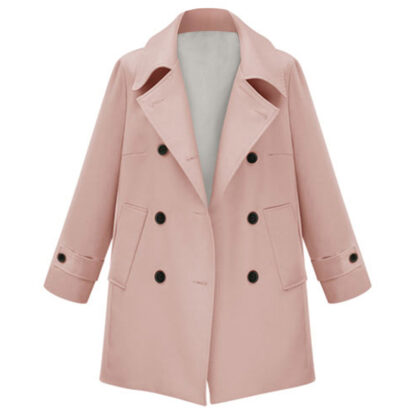 Купить Women's Woolen Coat Double-Breasted Suit Collar Long-Sleeved Coat 2022 Autumn New