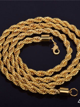 Купить Classic Design High Quality 18K Gold Plated Twisted Copper Chains Necklace for Men Gift
