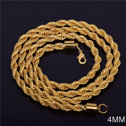 Купить Classic Design High Quality 18K Gold Plated Twisted Copper Chains Necklace for Men Gift