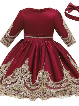 Купить New Year Red Christmas Dress For Girls Costume Kids Dresses For Girls Princess Dress Children Evening Party Dress vestido
