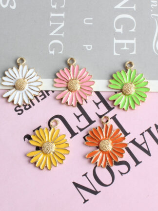 Купить New Fashion Design DIY Jewelry Charm Blue/Pink/White/Green Enameled Alloy 19*23MM Flower Accessories for Sale