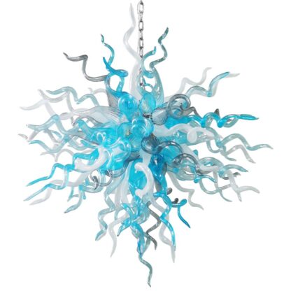 Купить Factory direct blue and white art glass pendant lights living room bedroom home decoration hand blown glass chandelier lighting fixture