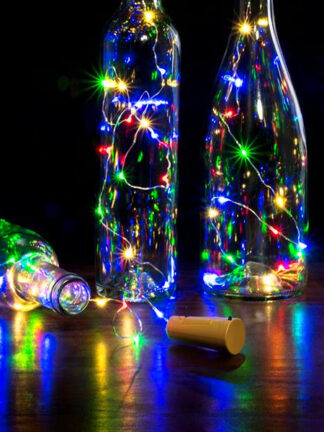 Купить 2m 20 LED Mini Bottle Stopper Lamp String Bar Decoration String Light Colorful Light Earth Color Full high brightness LED Strings