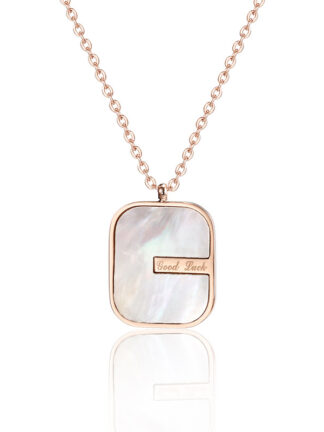 Купить Fancy Design High Quality Womens Gift Pendant Necklace Rose Gold Plated Stainless Steel Chain Shell Charm Jewelry