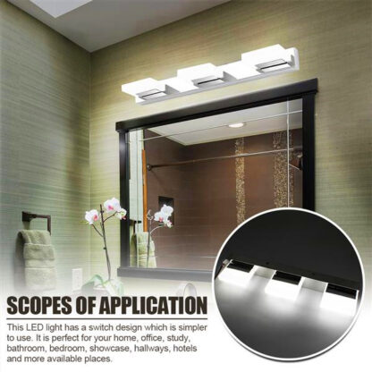 Купить Best 12W Four Lights Acrylic Wall Lamp Bathroom Lamp White Light Silver Top-grade material waterproof Wall Lamps