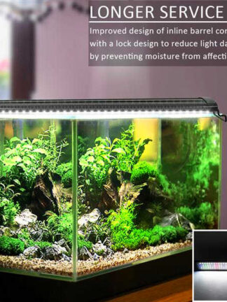 Купить New Design 15W 48LED Full Spectrum Aquarium Lights high quality Sea Coral Lamp 23.6inch Black (Suitable For 23.6-31.49inch Long Aquarium)