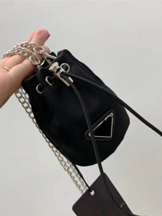 Купить Women Keychains Small Bag Long Chain Shoulder Messenger Bags Drawstring Classic Hand Bag Bucket Waist Keychain